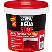 Los mejores  - Aguastop Ceys M92283 Impermeabilizante aquastop caucho acrilico con fibras rojo 1 kg